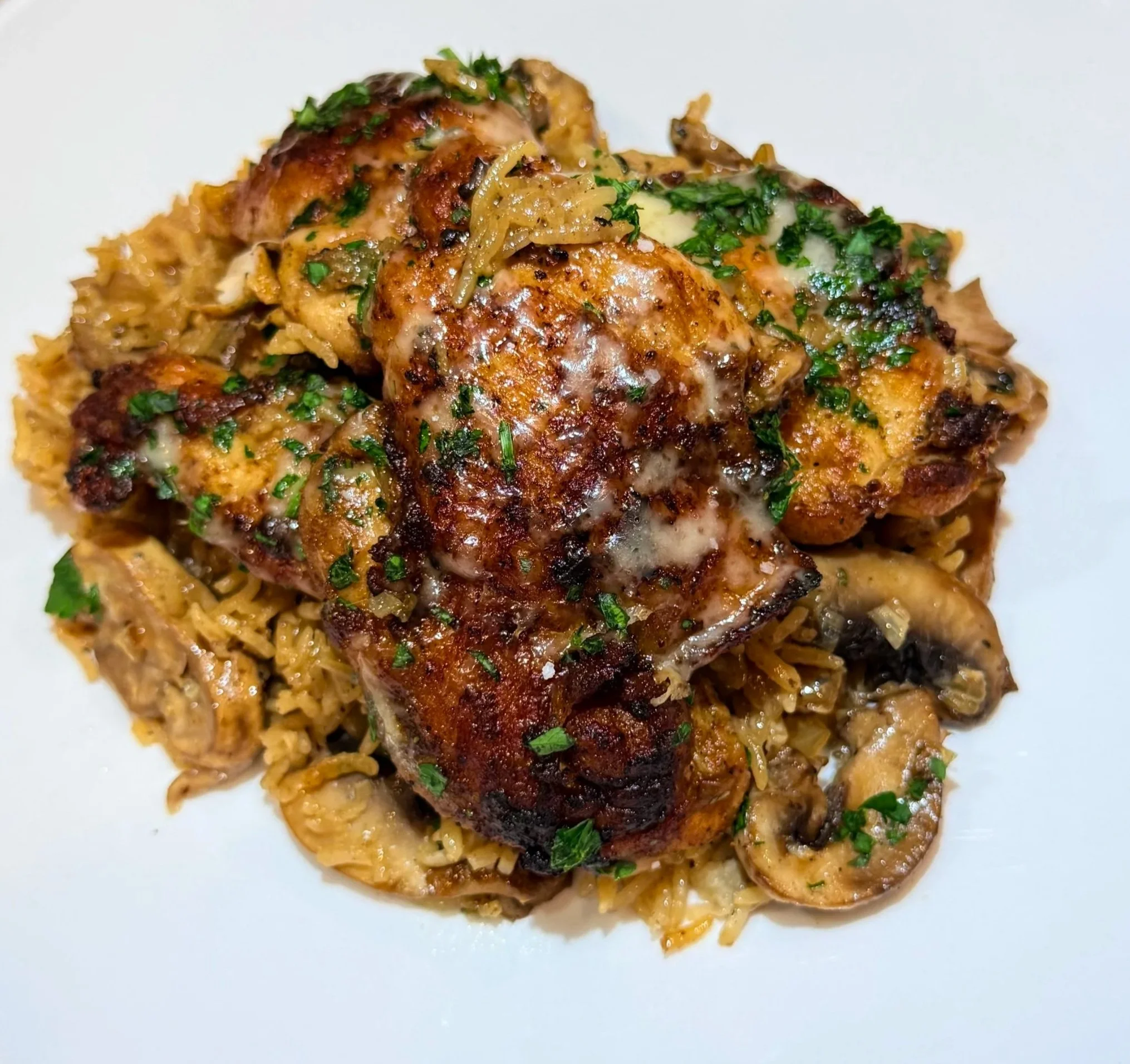 Creamy Mushroom Chicken and Rice