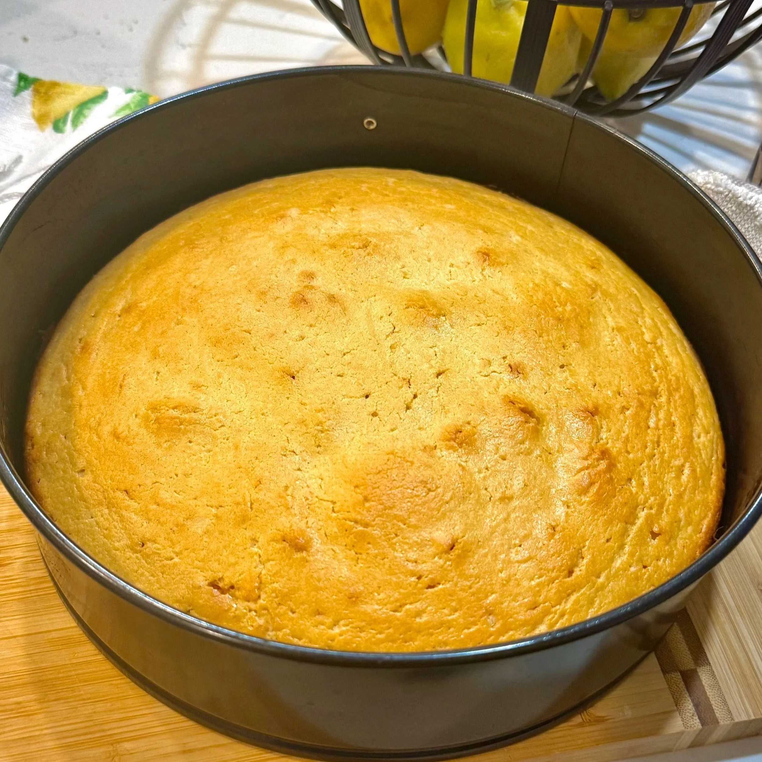  Bake until golden and set before adding the glaze. 
