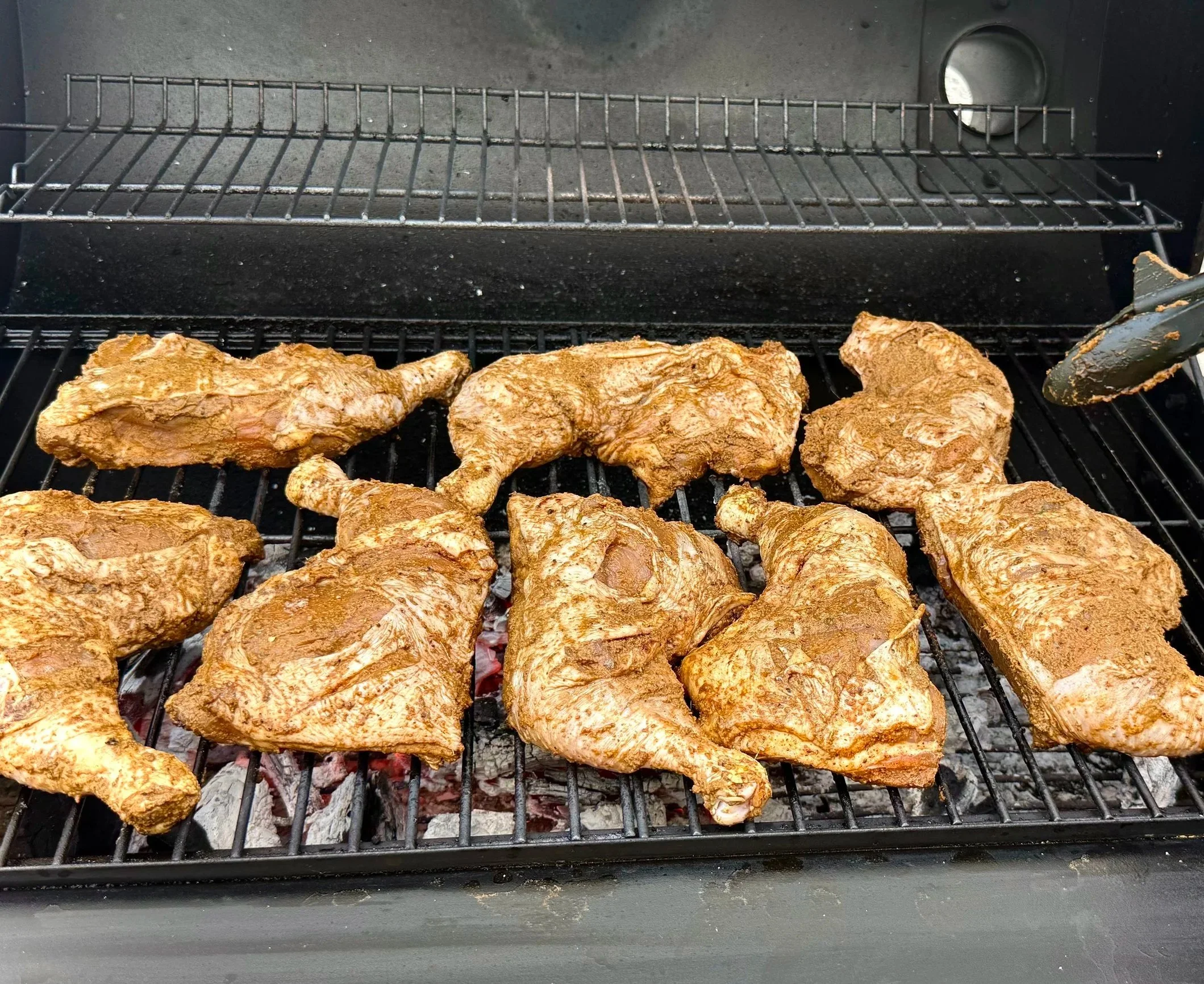  Jamaican jerk chicken on the grill 