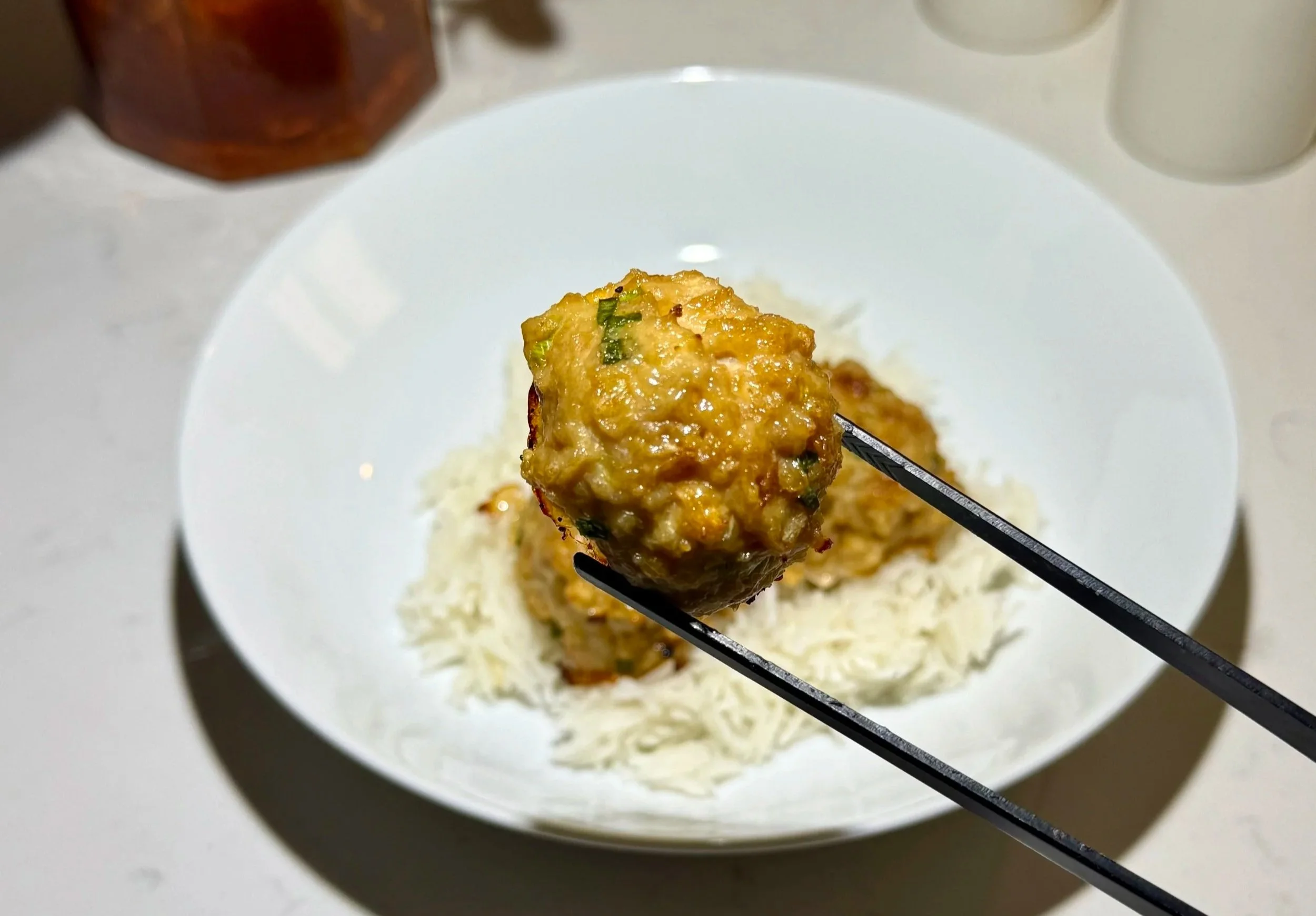   Finished Miso Chicken Meatball  
