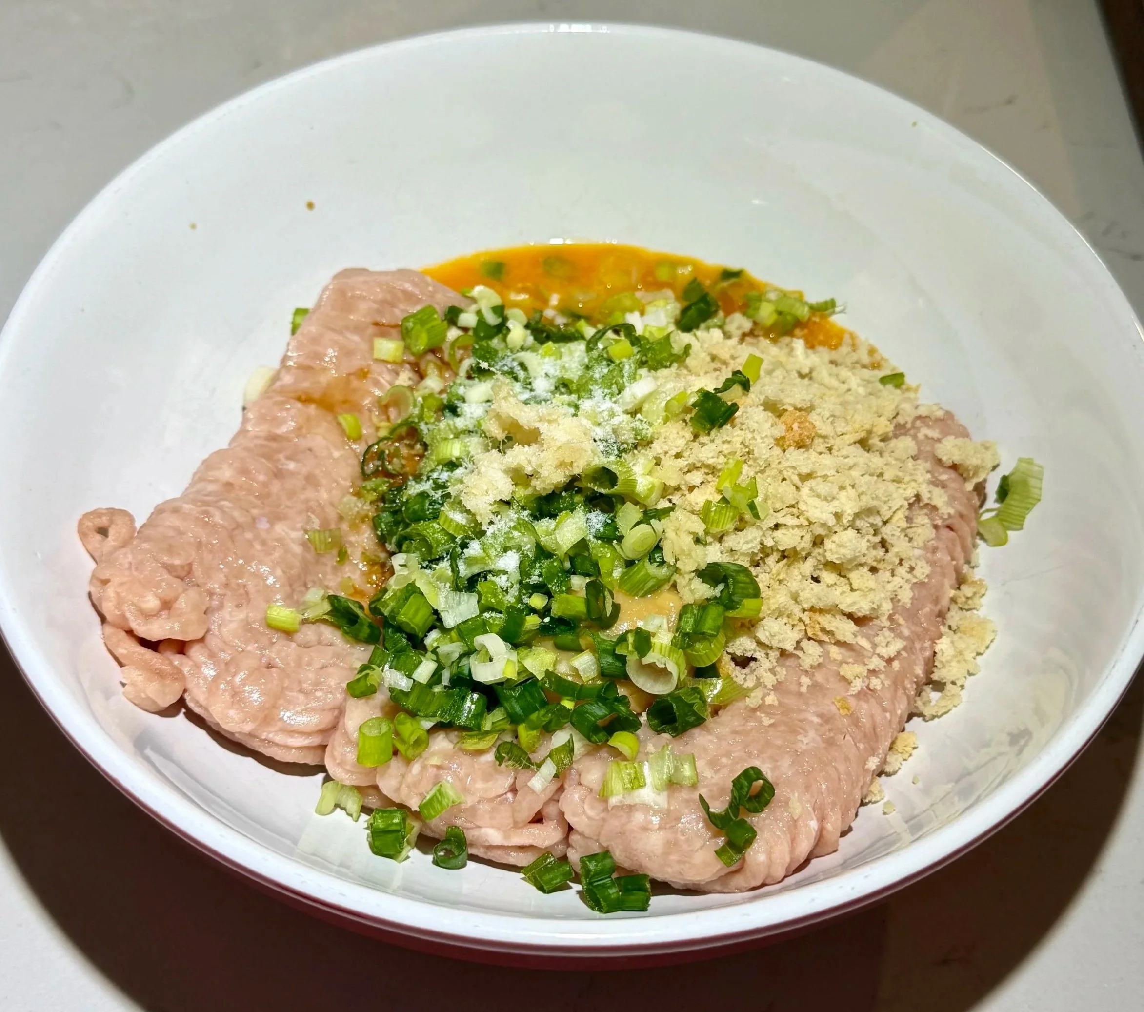   Mixing the Chicken, Miso and Seasonings  