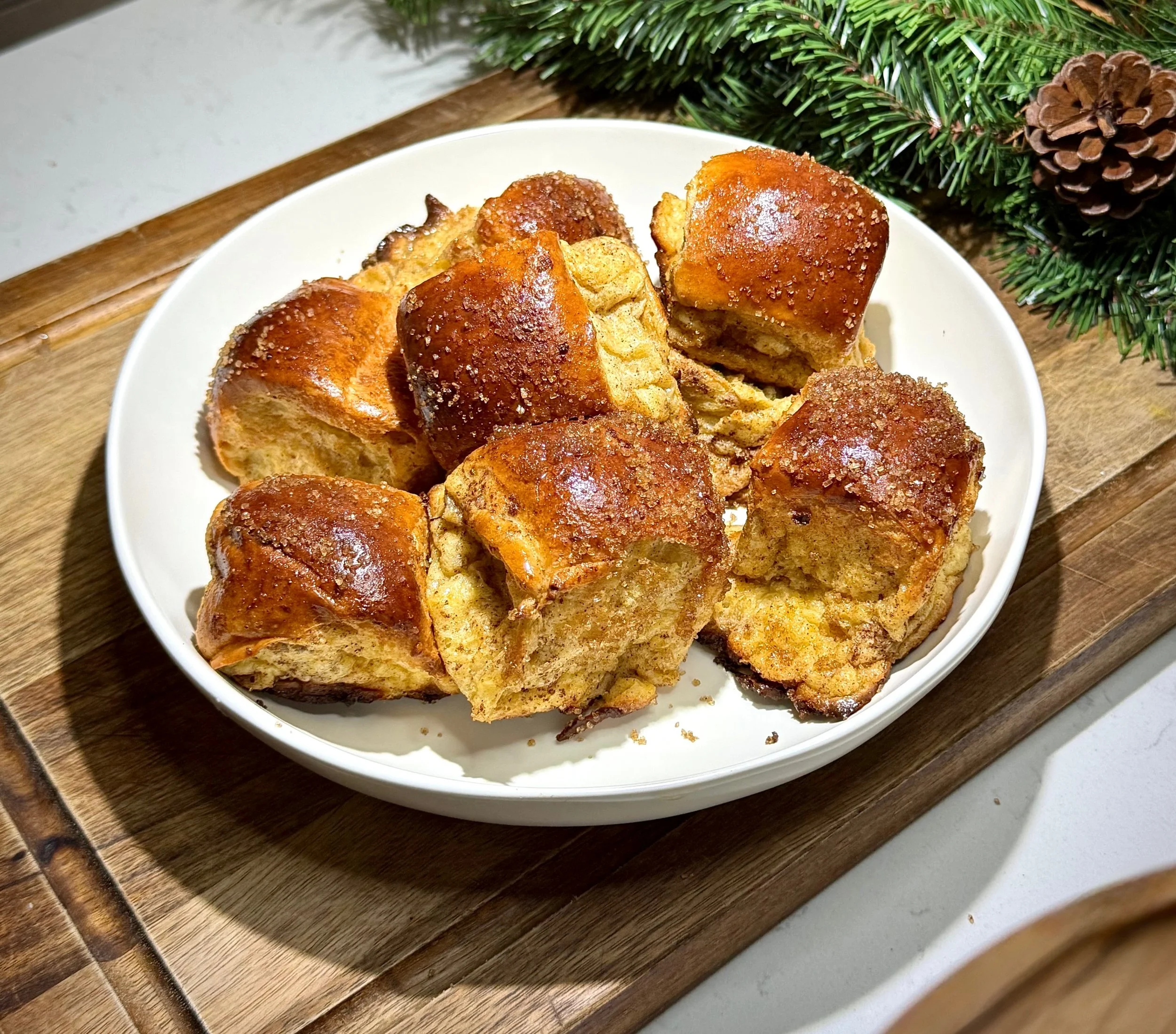 These Trader Joe’s Sweet Roll French Toast Bites are baked for an easy, hands-off breakfast and coated in warm brown sugar and cinnamon. Perfect for Christmas morning, weekend brunch, or a fun family breakfast using simple Trader Joe’s ingredients. Save this easy breakfast recipe for later!